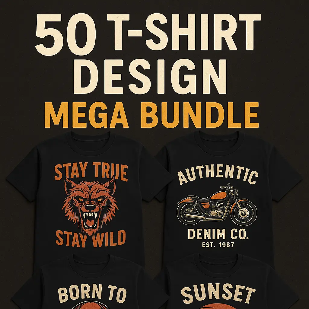 50 t-shirt design mega bundle
